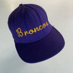 Vintage Broncos Twin City Snapback Script Hat Made In USA